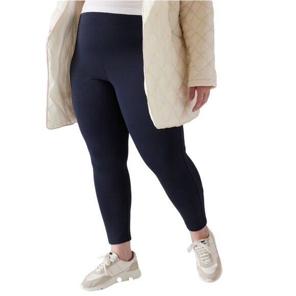 Athleta Delancey Skyline Tight Size 2X Navy Blue Leggings Side Zipper - Picture 1 of 10